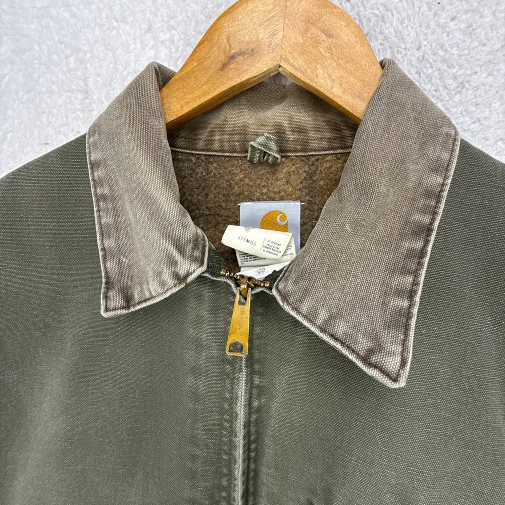 Carhartt Detroit Jacket Blanket Lined Mens XL J76 MOS Moss Green Faded - Picture 12 of 16